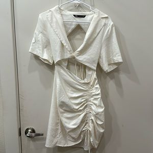 Zara white cutout dress